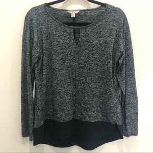 Calvin Klein Gray Hi Low Keyhole Sweater M